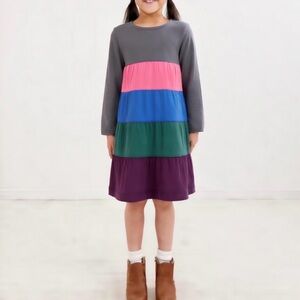 Hanna Andersson 100% Cotton Multicolor Twirl Power Dress sz 100 US 4